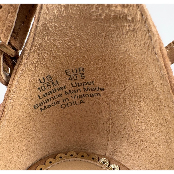 Sam Edelman Odila Scalloped Block Heel Neutral Suede Sandals Classic Taupe 10.5M - Picture 5 of 10